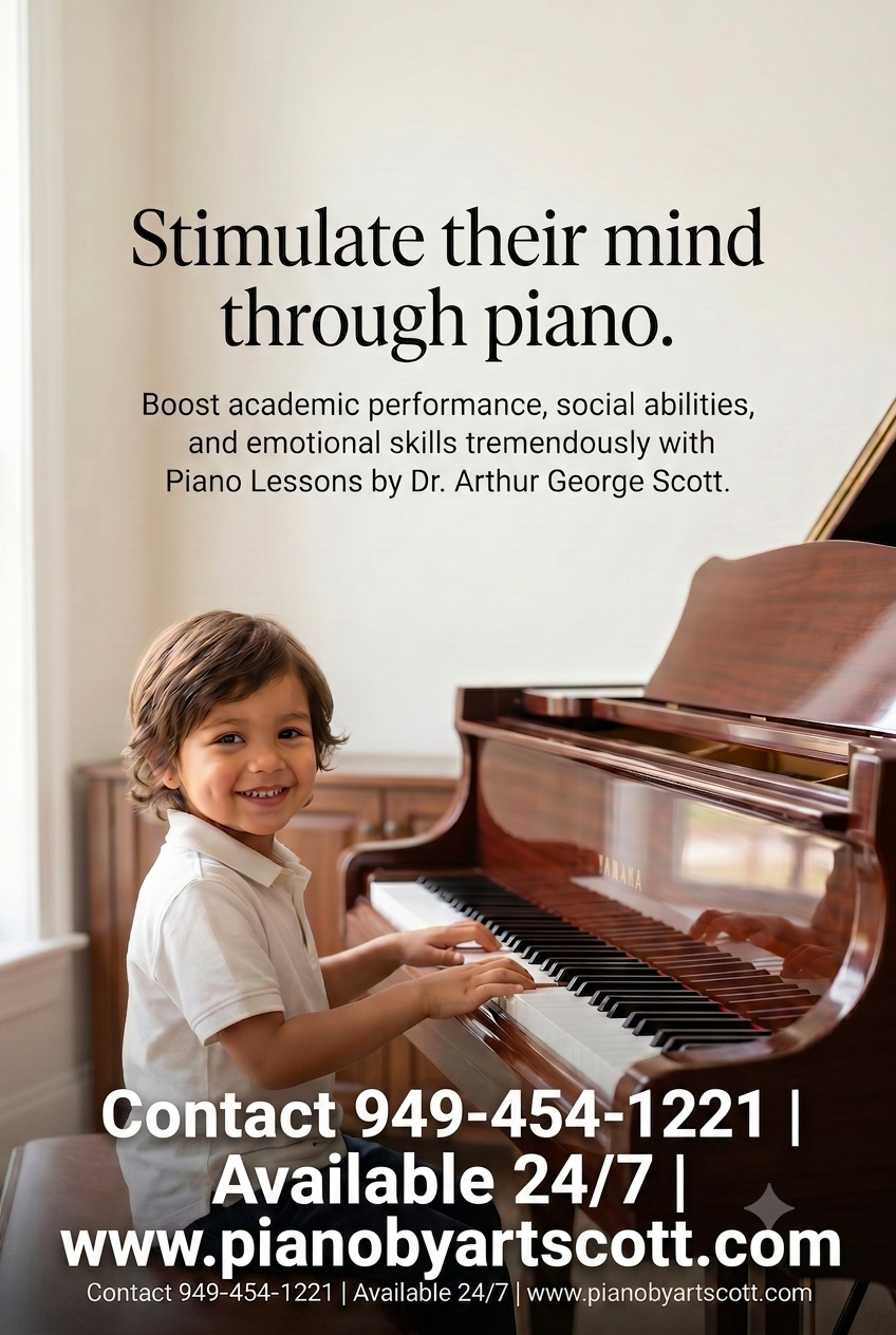 Stimulate their mind through piano — child smiling at a Yamaha grand piano