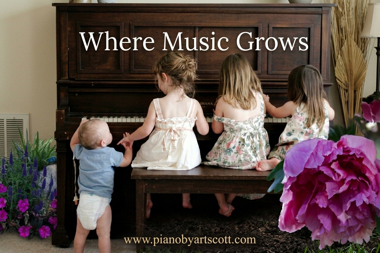 Where Music Grows — children at an upright piano